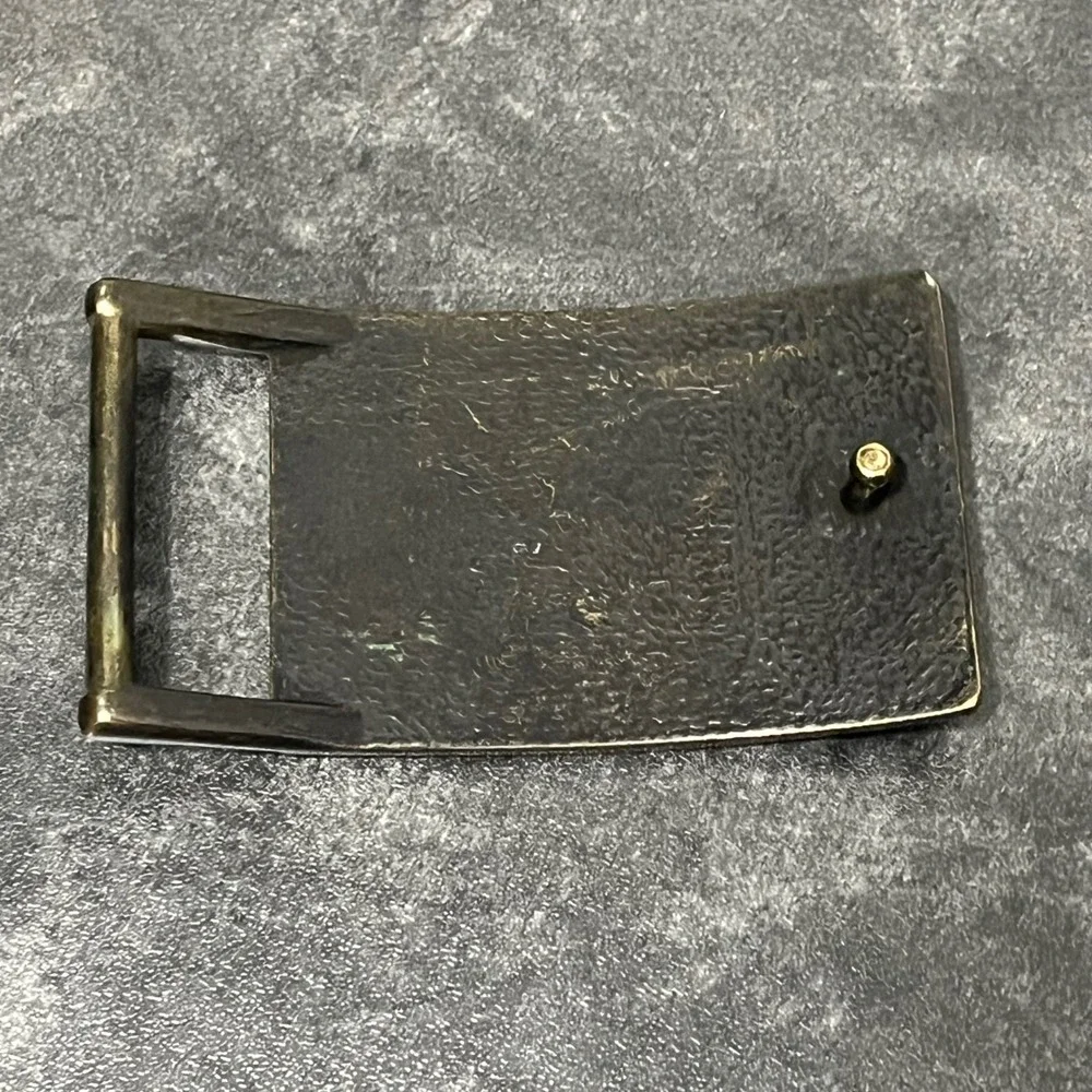 Levi Strauss Vintage Belt Buckle Brass Two Horse Logo Plaque Western Cowboy